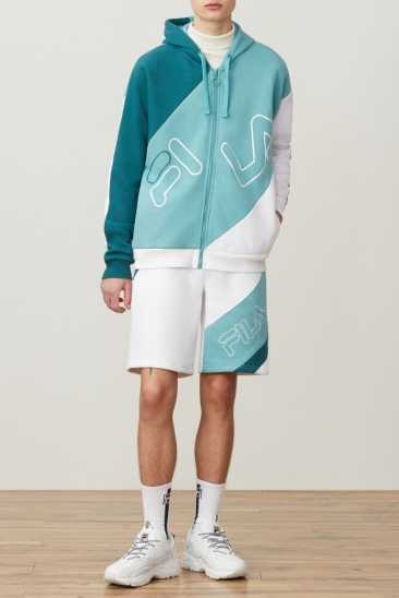 Fila Homme Lazaro Sweat Capuche Paci/Dtrq/Wht Fila France TVY-864907